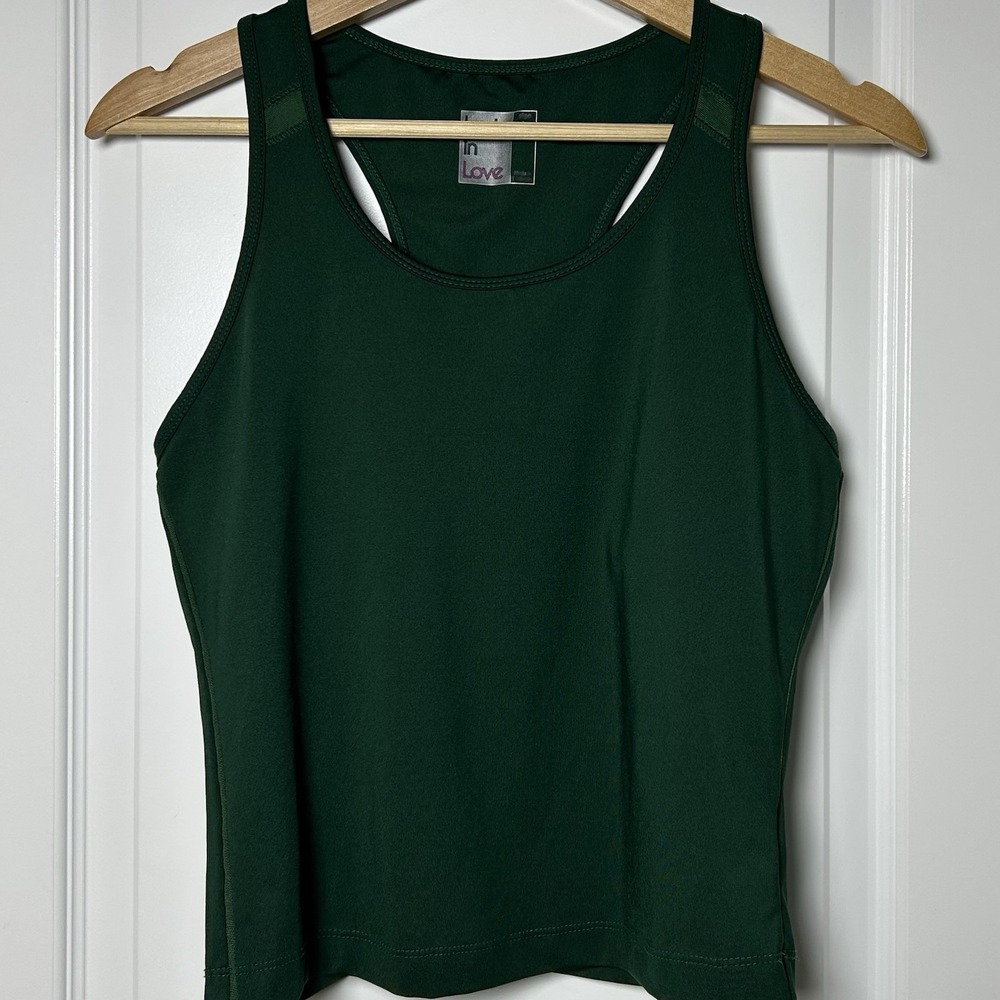Luckyβ in Love Hunter Green Racerback Golf Tennis Athletic Performance Tank Top